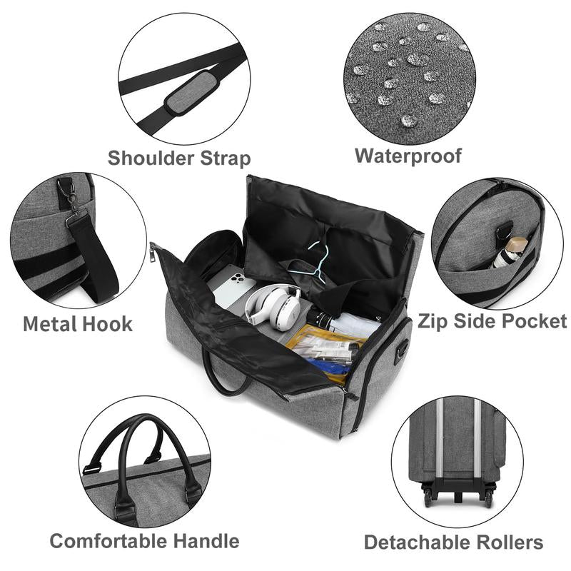 SEYFOCNIA Dealsforyoudays Rolling Garment Bags for Travel Convertible Duffle with Wheels Roller Bag Carry on Luggage Weekender Design